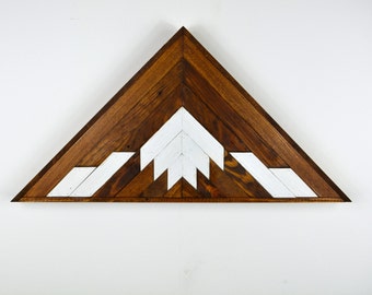 Reclaimed Lath Mountain Art, Triangle Wall Hangings, Mountain Wall Hanging, Boho Wall Hanging, Wooden Mountains Art, Reclaimed Wall Hanging