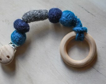 Wood and Wool Teething toy
