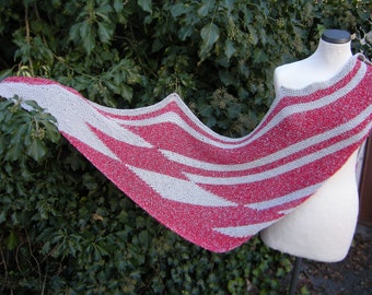 Triangle shawl hand knit scarf triangle towel
