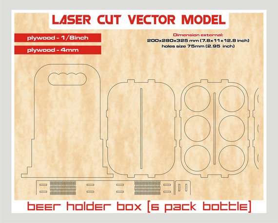 Download Beer holder box, Laser cut vector, Instant download, Laser ...