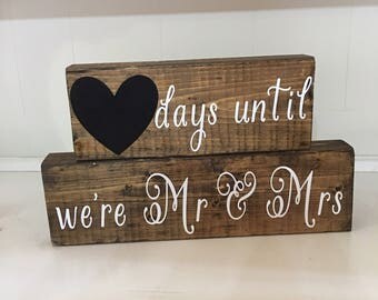 Wedding Countdown Stackable Blocks/Day's Until We're Mr & Mrs