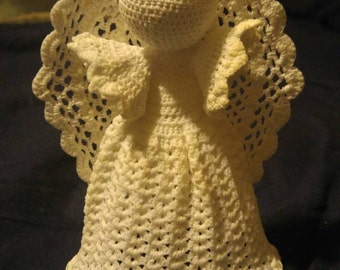 Beautiful crocheted angel tree topper
