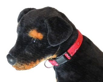 Large Red Paisley Dog Collar