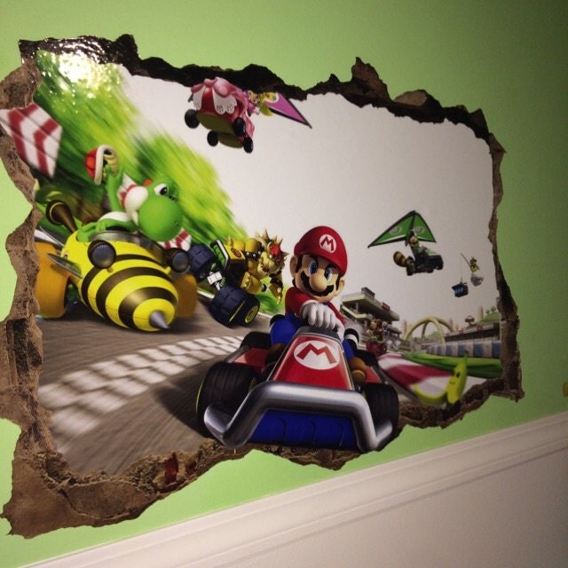 Super Mario Kart 3D Effect Graphic Wall Vinyl Sticker Decal