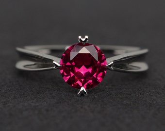 Red gemstone ring | Etsy