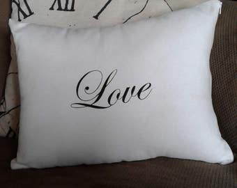 12 x 16 (Love) screen printed pillow cover