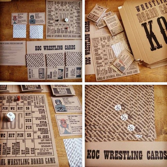 Items similar to KOC Wrestling Board Game Board Game Wrestling