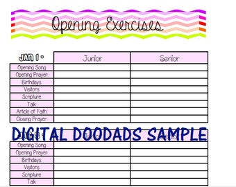 LDS Primary Conducting Schedule 2017