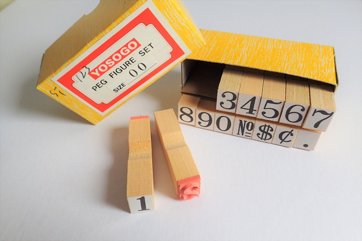 Number Wooden Rubber Stamp Set. Extra Large Size 00 Figure