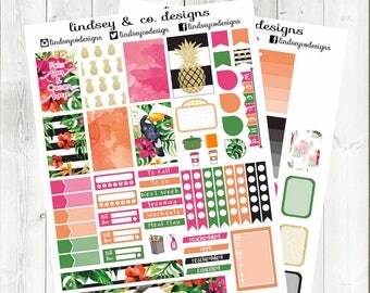 Classic Happy Planner Kit || Palm Trees and Ocean Breeze || Printable for Classic Sized Happy Planner