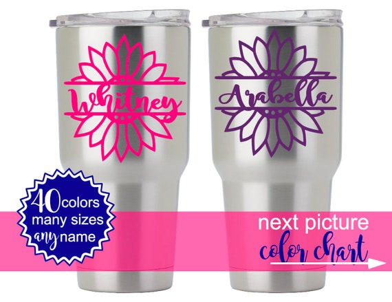 Flower Stickers for Yeti Cup Floral Yeti Decal Flower Decal