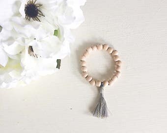 Tassel Bracelet, Tassels, Wood Bead Bracelet, Wooden bead Bracelet, wood bracelet, bracelet, rustic jewelry, wood beads, wooden beads, boho