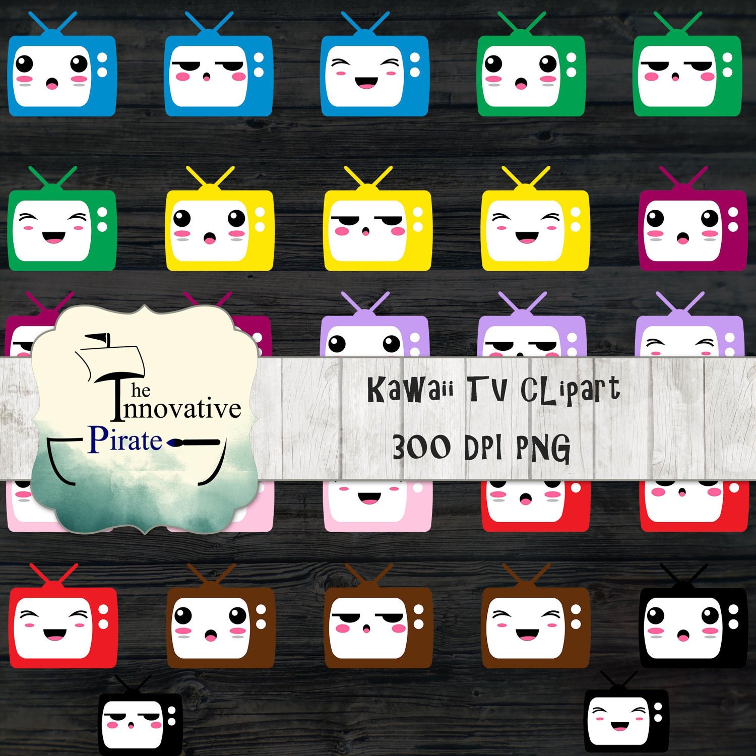 Kawaii Tv Clipart Kawaii Television Clip Art Cute