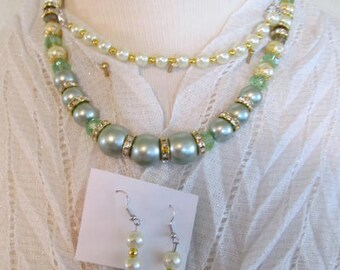 Necklace, bracelet, and earring