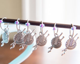 No Snag Silver Yarn Stitch Markers - Set of 5