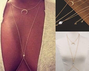 Crystal & Moon Body Chain