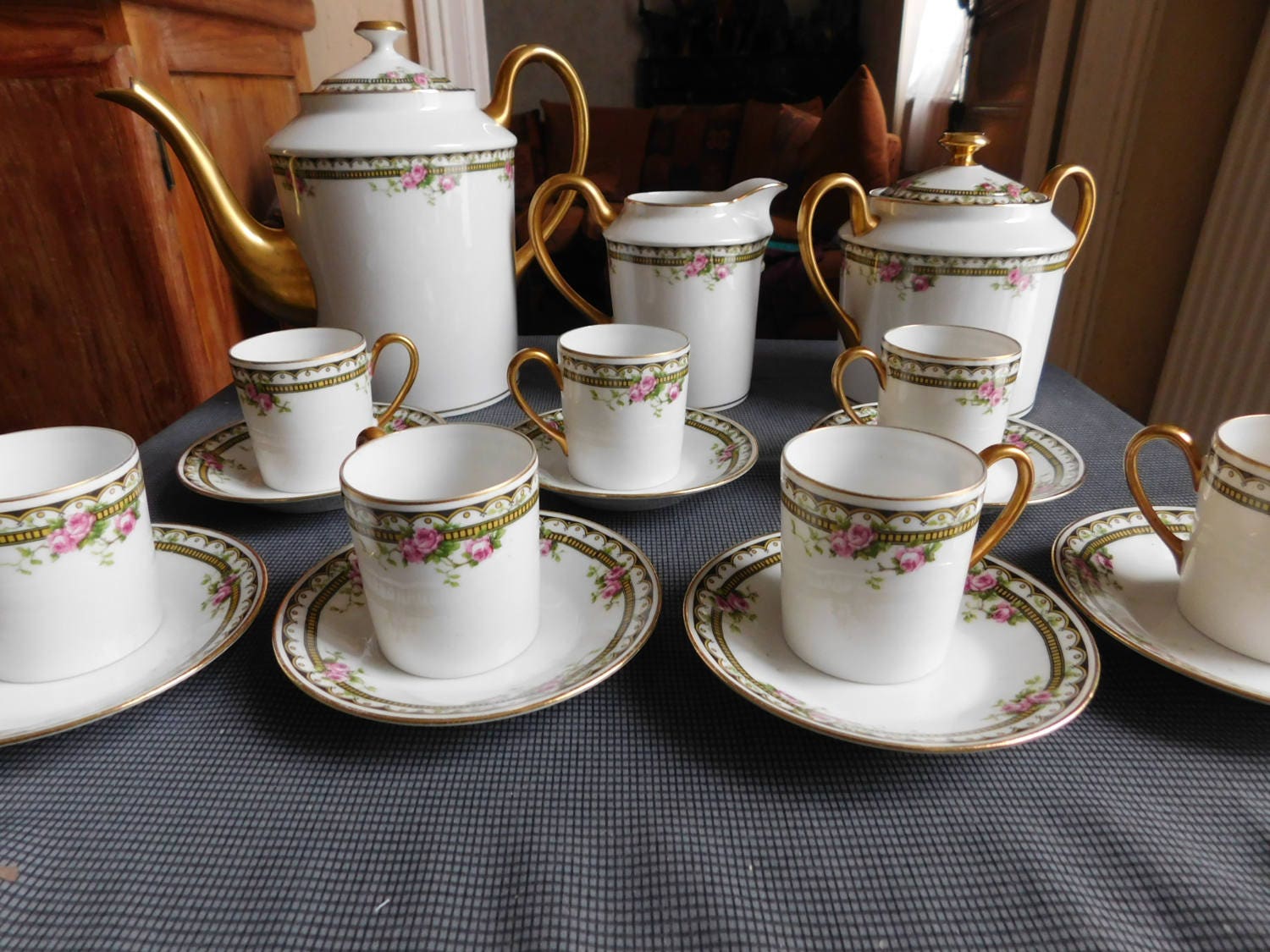 Jean Boyer service à café porcelaine de Limoges décor de