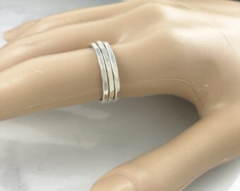 Stacking Ring set | Skinny Silver rings | Sterling silver ring | 3 stacking ring set | Stackable ring | Girls ring | Teens ring | Women ring