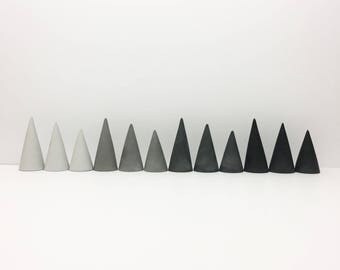Concrete Ring Cones - Set of 3