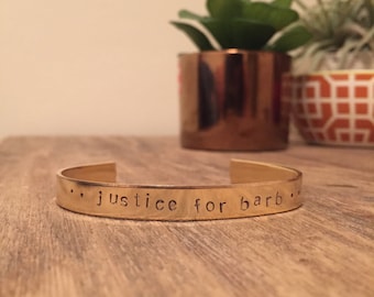 Justice for Barb, Stranger Things Bracelet, Stamped Bracelet, Stranger Things, The Upside Down, Friends Don't Lie