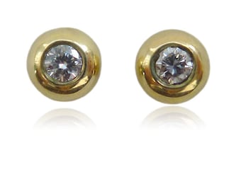Aretes De Lágrima De Oro De 14 Quilates: Aretes De Cúpula Sencillos - España