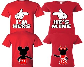 Disney Couple Shirts I'm Hers He's Mine Mickey Minnie Couple Shirts King And Queen Couple Matching Shirts Mr Mrs Couple Shirts Disney Shirt
