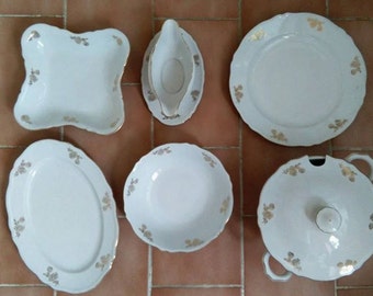 Art Deco coffee service, Epiag, Czechoslovakia Blue/Golden Porcelain
