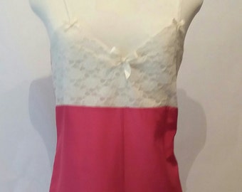 Pink and Cream Nightwear Playsuit/Sleepwear in size 8-10