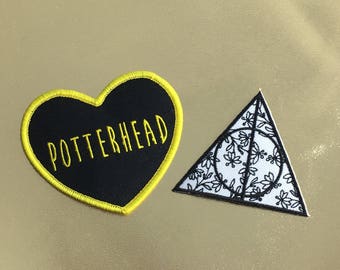 Harry Potter patch, potterhead patch, deathly patch, Harry Potter patch set
