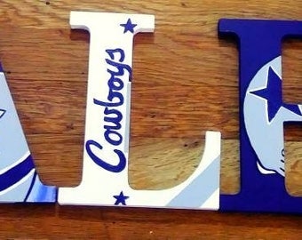 Dallas cowboy's name letters for child's room or man cave