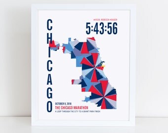 Chicago Marathoner Map Print
