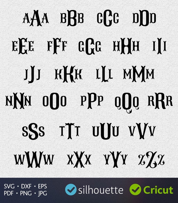 Download Fishtail font svg 3 letter monogram vinyl alphabet dxf svg ...