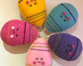 5 Easter Ornaments set. Fabric Ornament. Easter Egg. Easter