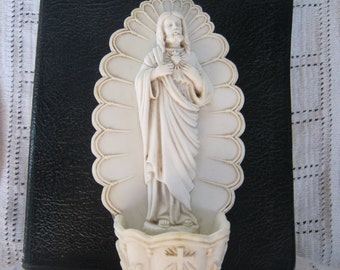 Holy Water Font, Porcelain Sacred Heart