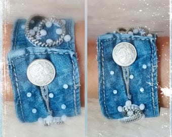 Decorated bracelets by jeans