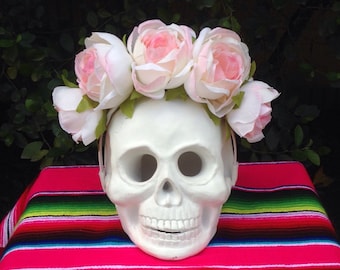 Mexican flower headband, Lana Del Rey flower crown, Frida flower headband, Day of the Dead crown, Frida flower crown, pink rose flower crown
