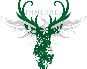 Christmas SVG Cut File | Floral Christmas Deer svg | Deer head svg svg | Deer svg | Christmas SVG design | Christmas SVG sayings | Antlers