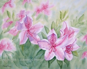 Azalea watercolor | Etsy