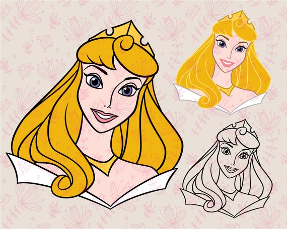 Download Disney princess Aurora SVG cutting ESP vector instant