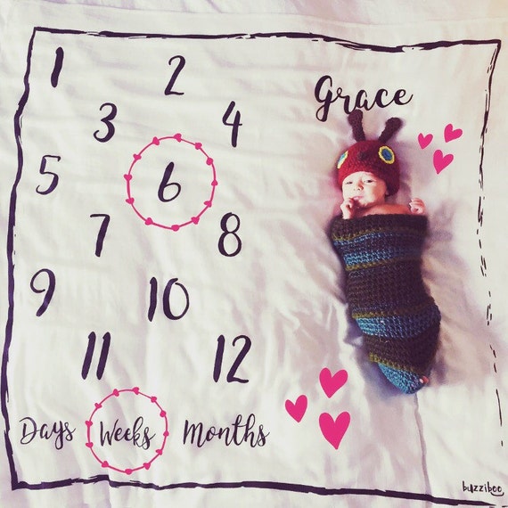 Baby Milestone Blanket Personalised option perfect new mum