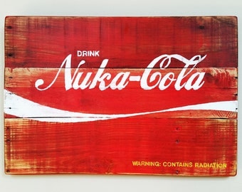 Handmade Fallout Nuka-Cola Recycled Wood Sign, Man Cave Sign, Gaming Decor, Kids Room Decor
