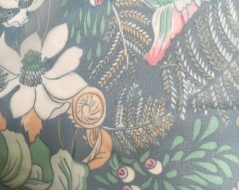 Vintage floral pastel chiffon fabric