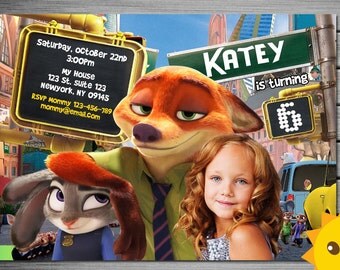 Zootopia Invitation, Zootopia Birthday, Zootopia Party, Zootopia Invites, Zootopia Printables, Zootopia Printable Movie Invite, Zootopia
