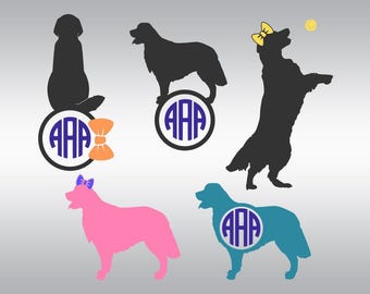 golden retriever dog monogram SVG Clipart Cut Files Silhouette Cameo Svg for Cricut and Vinyl File cutting Digital cuts file DXF Png Pdf Eps