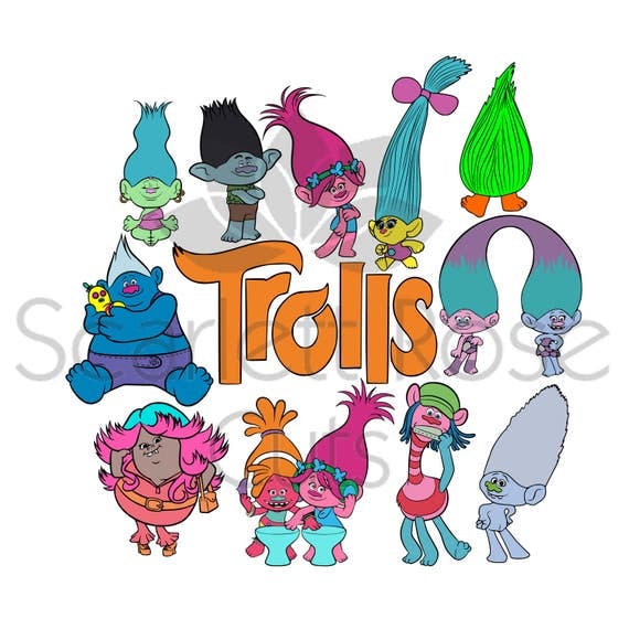 Trolls SVG cut file Poppy smidge Trolls Movie Branch