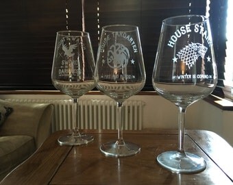Etched wine glasses  Etsy UK