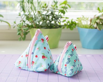 Pyramid Pouch Sewing PATTERN, Zipper Bag Pattern, Coin Purse Pattern, Handbag Pattern