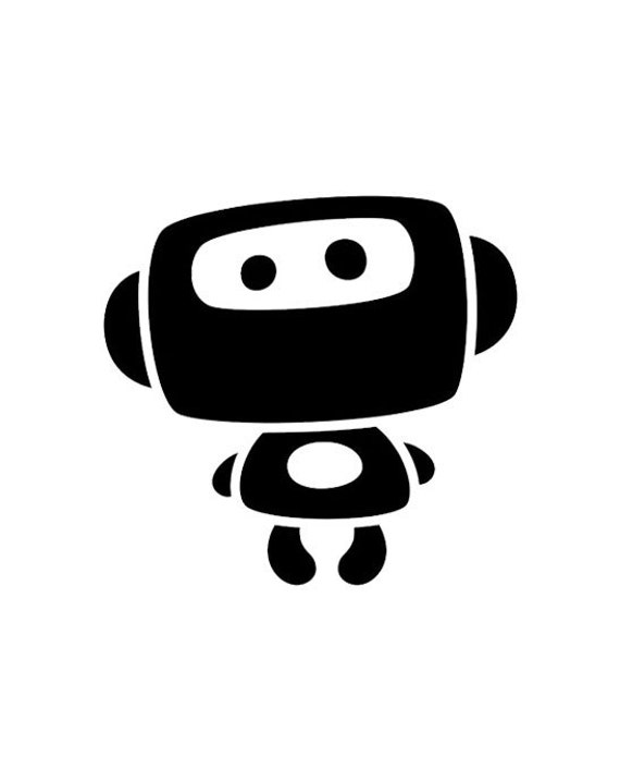Cute Robot Vinyl Decal 1