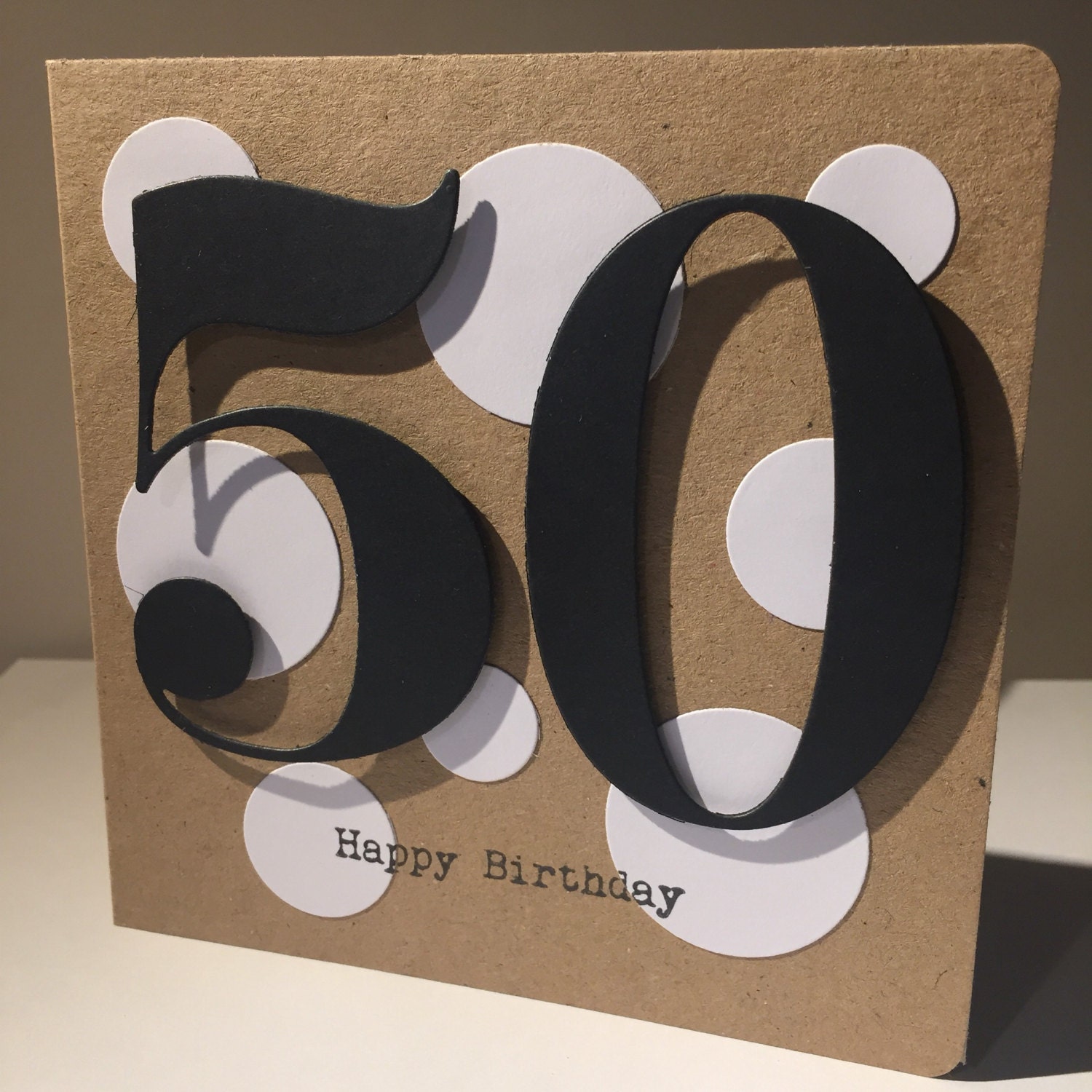 Age 50 birthday card. 50. 50th birthday card. Handmade.