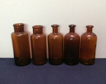Vintage Apothecary Bottles, Assortment of 5